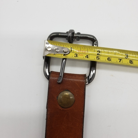 Vintage Artisan handmade belt women 30 brown embossed tooled vine leaf pattern - Picture 7 of 15